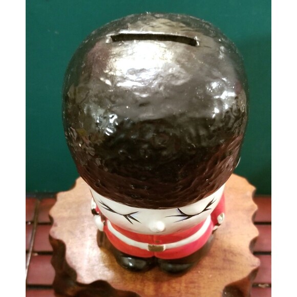 Vintage Toy Soldier Hand Painted Ceramic Bank Made in Japan 6.75"X3.5" Diameter - Picture 2 of 6